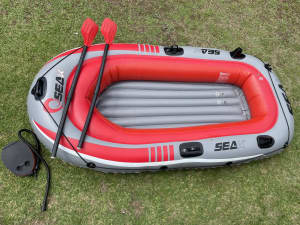 Seak Inflatable Boat with 2 Oars & Foot Pump
