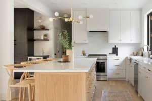 kitchen cabinets (L shaped with free standing island-shaker)