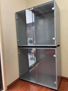 Glass Display Cabinet with Locker