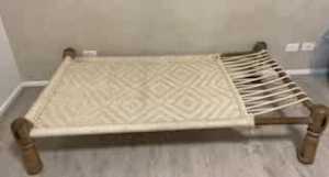 Indian Charpai (rope) bed.L170xW90xH35cm