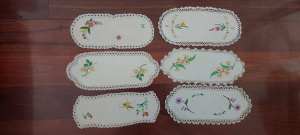 Vintage hand embroidered doilies. Beautifully made. $10 each. 