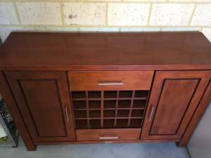 Australian hardwood buffet, cupboard unit, wine rack
