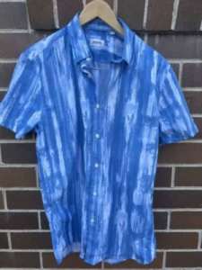 MARCS men striped blue short sleeve shirt - small