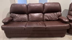 Leather 3 Seater and 2 Recliners