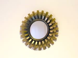 25cm Gold Sunburst or Starburst Wall Mirror Decor