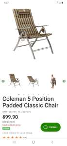 Coleman adjustable camping chairs 