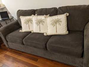LIKE NEW 3 SEATER SOFA WITH STUDS