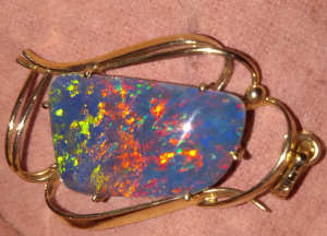 9ct Solid Yellow Gold Natural Opal Triplet Pendant 