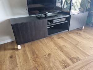Entertainment unit. Black and timber design. 