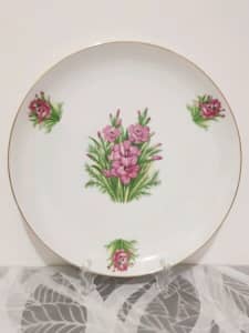 5x Vintage Saji Fine China Dinner Plates,Saji Japan,Pink Floral Plate