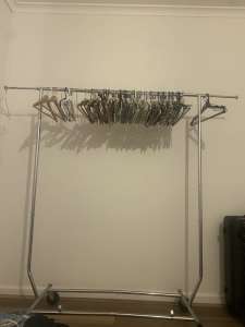 Clothes Rack (metal) including “90 HANGERS”