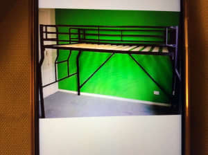 King single bunk bed with mattress in excellent condition 