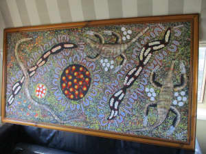 Aboriginal Painting (173cm x 88cm) REGGIE SULTAN, 2002 - HUGE Artwork 