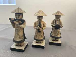 Japanese stone carved street musicians