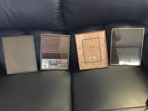 4 x METAL FRAMED GLASSED WALL HANGING or FREE STANDING PHOTO FRAMES