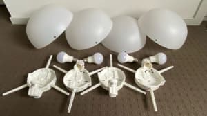 Ceiling Light Globe Shades with Philips LED Bulbs
