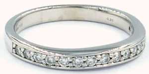 14ct White Gold Ladies Diamond Ring Size Q/12 -000300251248