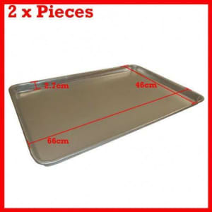 2 Pcs Aluminium Oven Baking Pan Tray Bakers For Gastronorm Trolley