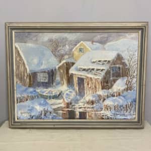 'Winter Aftermath' by Raymond F Poulin Framed Oil Painting