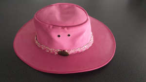 Pink Kids Jacaru Leather Cowgirl Hat