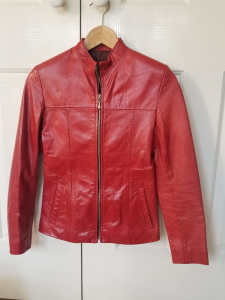 Ladies red Leather jacket
