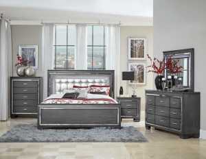 Elegant Allura Queen Bed Frame In Grey (Available in King/Suite)