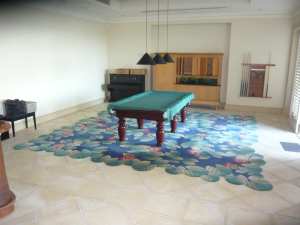 Floor rug - VERY large with water lilies motif. 4950 x 4950