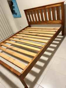Queen size bed frame and mattress