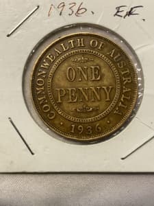 1936 penny in EF grade very collectable coin