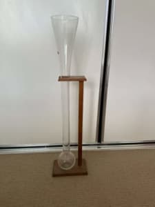 Yard glass with wooden stand