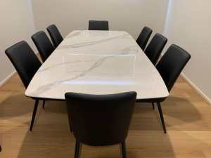 BRAND-NEW LUXURY CERAMIC 8-SEATER DINING TABLE & CHAIRS