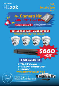 4 Camera Kit with 2TB Hard Drive , $660 only