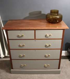 Antique French tall boy chest of drawers