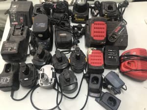 Various Battery Chargers for Bosch, Milwaukee , GMC, Worx Tools