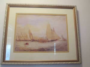 FRAMED PRINT BY J.M.W. TURNER "EAST COWES CASTLE R.A. 1828"