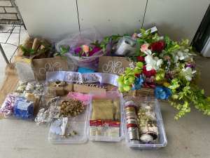 Assorted Wedding Decorations/ Hair Accessories and Craft Items