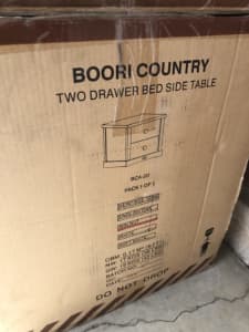 Boori Country collection 2 drawer bedside table x 2 - never used