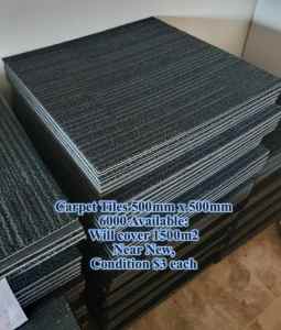 Carpet Tiles Black/Grey Stripe 500mm
