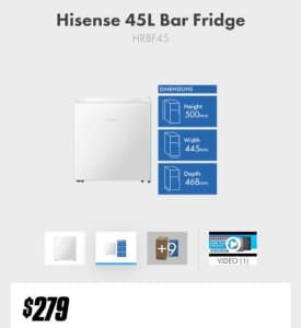 Hisense 45L bar fridge