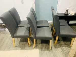 Contemporary Charcoal Dining Chairs (Set of 6)