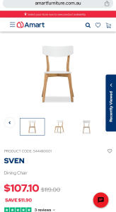 6 chairs Sven Amart