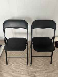 Black folding chairs, 2 of!