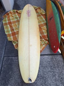 7.6ft signed mini mal surfboard 