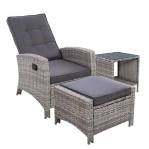 Outdoor Setting Recliner Chair Table Set Wicker lounge