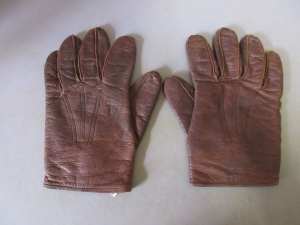 VINTAGE 1970S UNISEX CZECH NAPPA BROWN GOATS LEATHER GLOVES