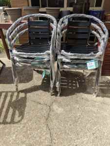 Set of six steel outdoor/indoor chairs
