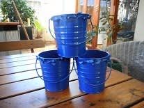Decorative metal buckets never used