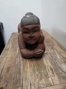 Large Carved Wooden Statue $100