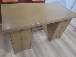 Solid wood study table with 8 drawers