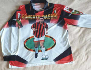 Roberto Baggio Milan Unique Jersey Shirt Kit Long Sleeve M